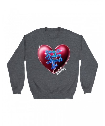 Whitney Houston Sweatshirt | Where Do Broken Hearts Go Sweatshirt $9.93 Sweatshirts