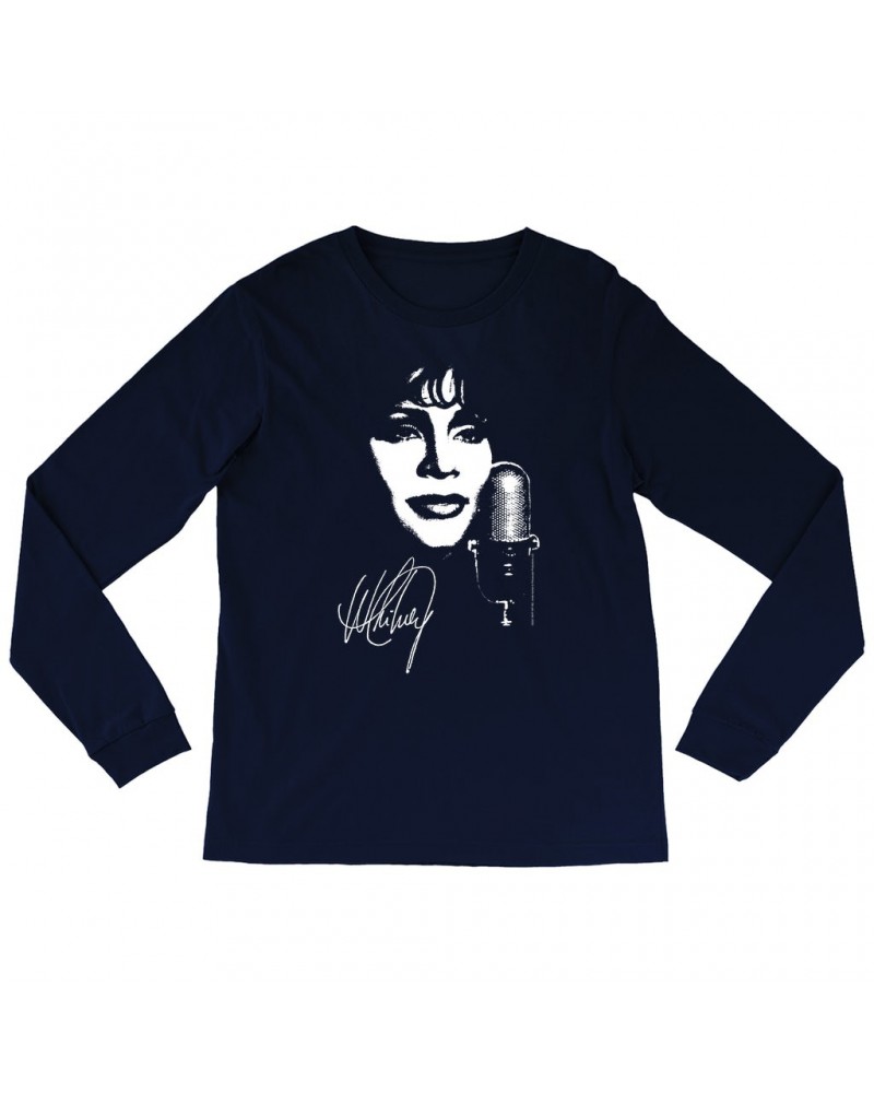 Whitney Houston Long Sleeve Shirt | Whitney Portrait Signature In White Shirt $5.58 Shirts