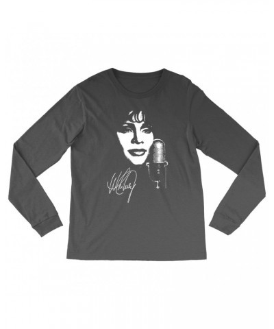 Whitney Houston Long Sleeve Shirt | Whitney Portrait Signature In White Shirt $5.58 Shirts