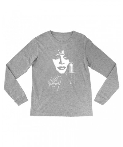 Whitney Houston Long Sleeve Shirt | Whitney Portrait Signature In White Shirt $5.58 Shirts