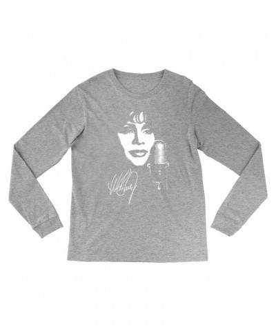 Whitney Houston Long Sleeve Shirt | Whitney Portrait Signature In White Shirt $5.58 Shirts