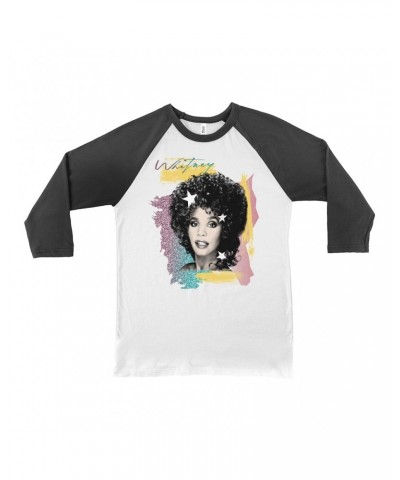 Whitney Houston 3/4 Sleeve Baseball Tee | 1987 Colorful Design Shirt $8.15 Shirts