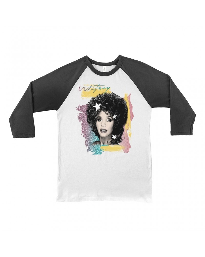 Whitney Houston 3/4 Sleeve Baseball Tee | 1987 Colorful Design Shirt $8.15 Shirts