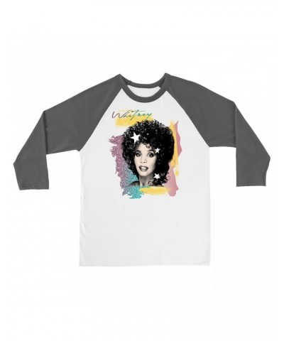 Whitney Houston 3/4 Sleeve Baseball Tee | 1987 Colorful Design Shirt $8.15 Shirts