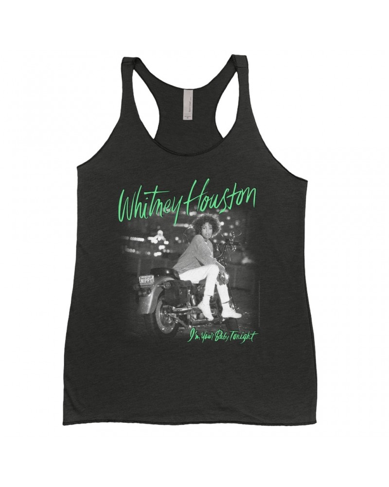 Whitney Houston Ladies' Tank Top | I'm Your Baby Tonight Album Cover Green Design Shirt $9.99 Shirts