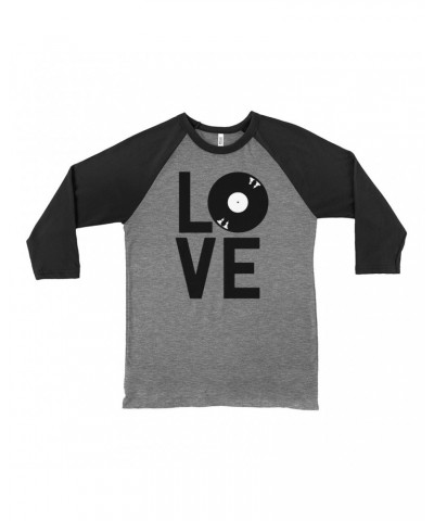 Music Life 3/4 Sleeve Baseball Tee | Love Is Vinyl Shirt $8.39 Shirts