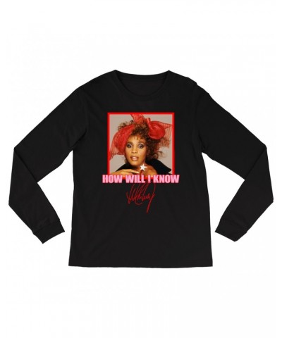 Whitney Houston Long Sleeve Shirt | How Will I Know Red Bow Photo Design Shirt $4.50 Shirts