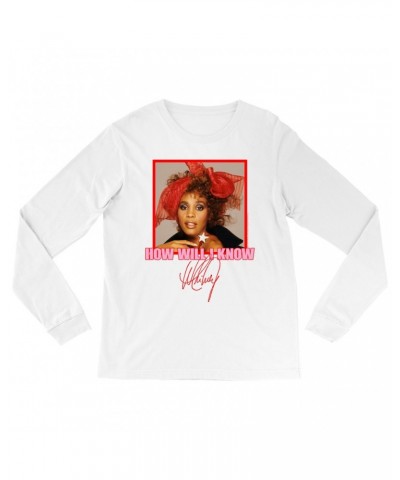 Whitney Houston Long Sleeve Shirt | How Will I Know Red Bow Photo Design Shirt $4.50 Shirts