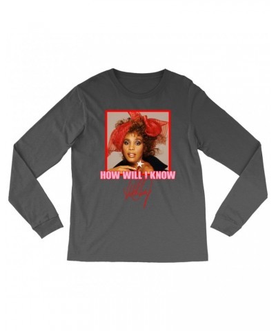 Whitney Houston Long Sleeve Shirt | How Will I Know Red Bow Photo Design Shirt $4.50 Shirts