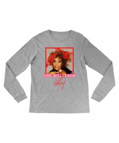 Whitney Houston Long Sleeve Shirt | How Will I Know Red Bow Photo Design Shirt $4.50 Shirts