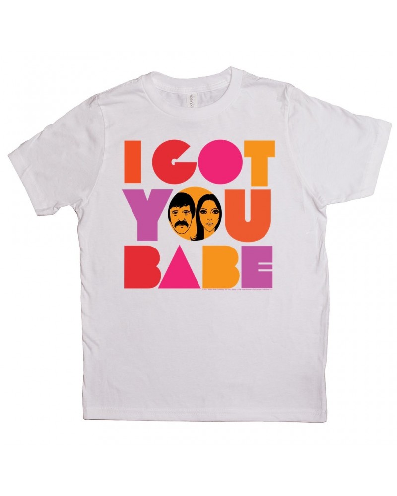 Sonny & Cher Kids T-Shirt | I Got You Babe Bright Logo Image Kids Shirt $7.58 Kids