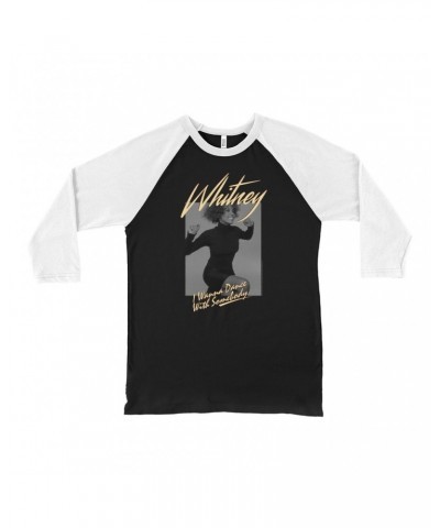 Whitney Houston 3/4 Sleeve Baseball Tee | I Wanna Dance With Somebody Ivory Design Shirt $9.59 Shirts