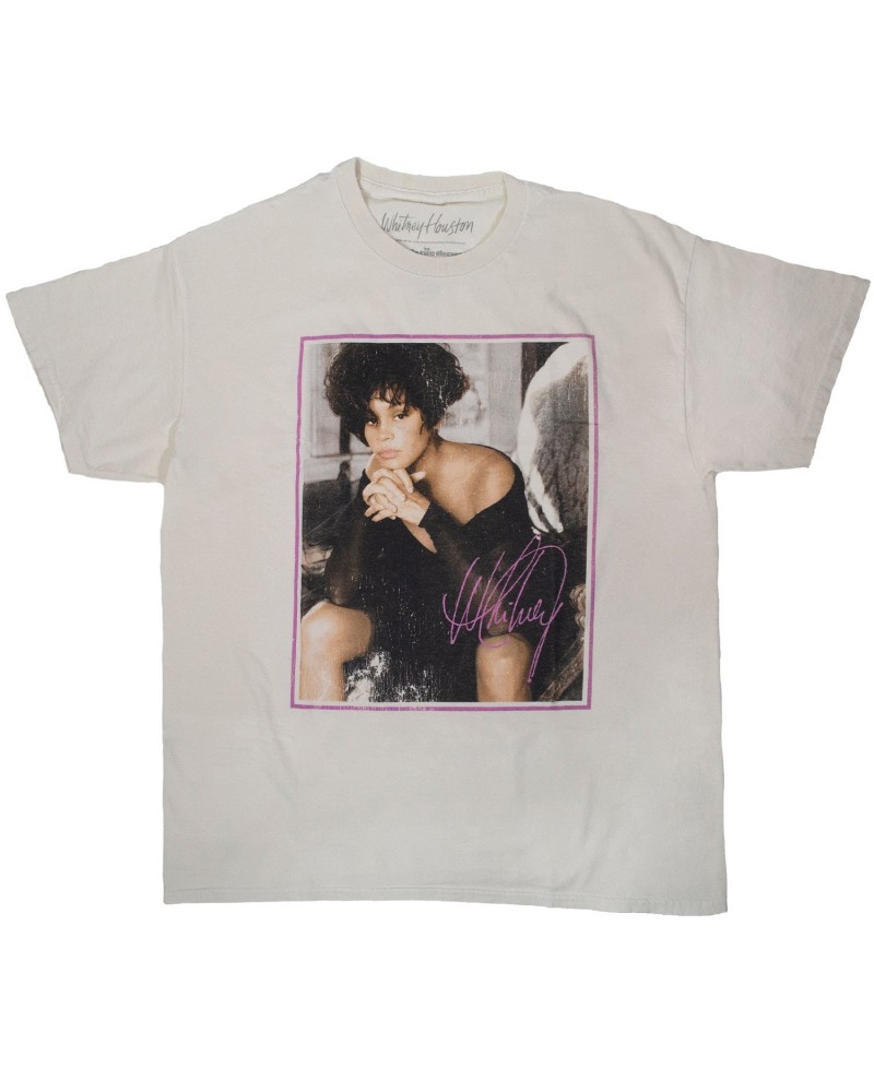 Whitney Houston Vintage Gaze Off White T-Shirt $10.99 Shirts