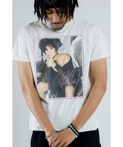 Whitney Houston Vintage Gaze Off White T-Shirt $10.99 Shirts