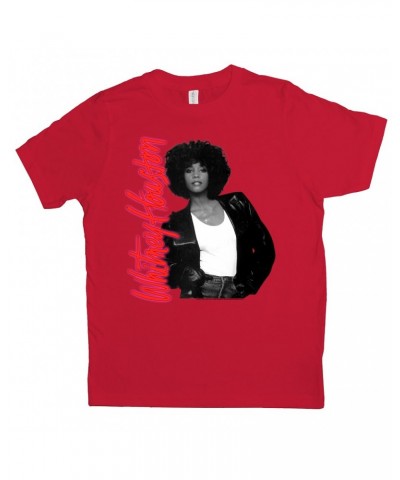 Whitney Houston Kids T-Shirt | Album Photo and Red Neon Logo Kids Shirt $8.50 Kids