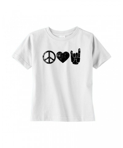 Music Life Toddler T-shirt | Peace Love Rock n' Roll Toddler Tee $7.21 Shirts