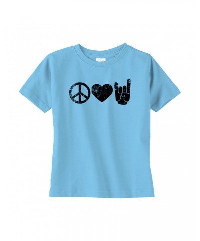 Music Life Toddler T-shirt | Peace Love Rock n' Roll Toddler Tee $7.21 Shirts