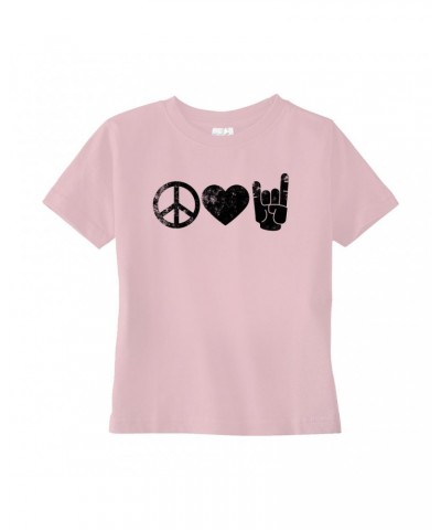 Music Life Toddler T-shirt | Peace Love Rock n' Roll Toddler Tee $7.21 Shirts