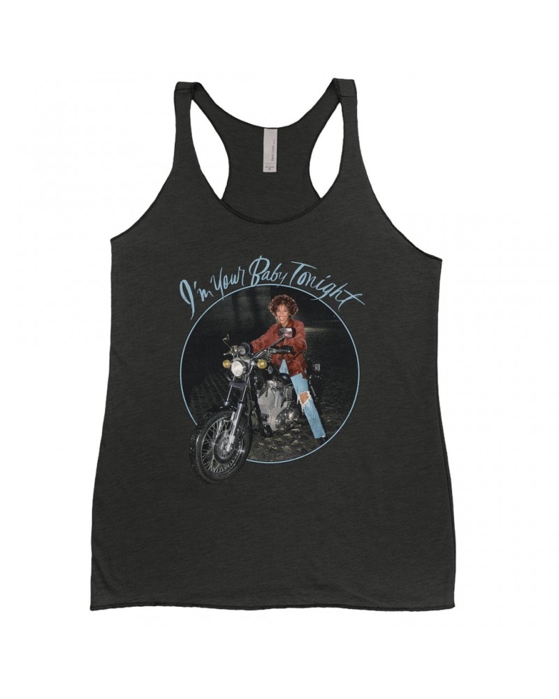 Whitney Houston Ladies' Tank Top | I'm Your Baby Tonight Album Photo Design Distressed Shirt $14.62 Shirts