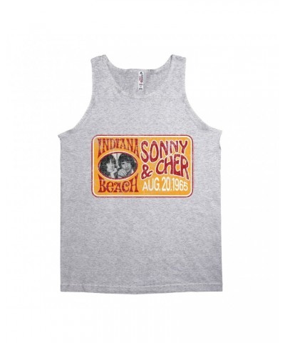 Sonny & Cher Unisex Tank Top | Indiana Beach Red And Gold Concert Banner Distressed Shirt $7.91 Shirts