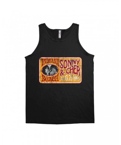 Sonny & Cher Unisex Tank Top | Indiana Beach Red And Gold Concert Banner Distressed Shirt $7.91 Shirts