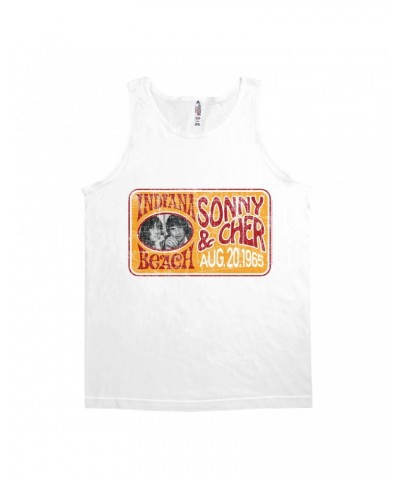 Sonny & Cher Unisex Tank Top | Indiana Beach Red And Gold Concert Banner Distressed Shirt $7.91 Shirts