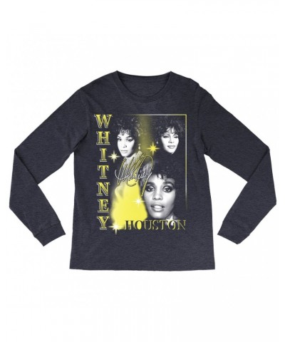 Whitney Houston Long Sleeve Shirt | Yellow Classic Collage Shirt $11.43 Shirts