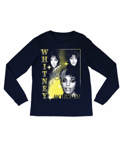 Whitney Houston Long Sleeve Shirt | Yellow Classic Collage Shirt $11.43 Shirts