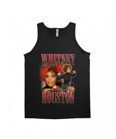 Whitney Houston Unisex Tank Top | Red Collage Design Shirt $4.06 Shirts