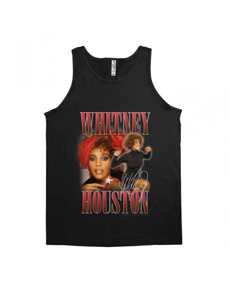 Whitney Houston Unisex Tank Top | Red Collage Design Shirt $4.06 Shirts