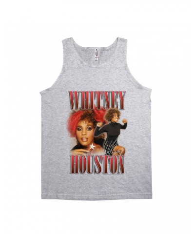 Whitney Houston Unisex Tank Top | Red Collage Design Shirt $4.06 Shirts