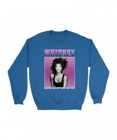 Whitney Houston Sweatshirt | Saving All My Love For You Ombre Purple Design Sweatshirt $6.96 Sweatshirts