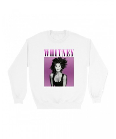 Whitney Houston Sweatshirt | Saving All My Love For You Ombre Purple Design Sweatshirt $6.96 Sweatshirts