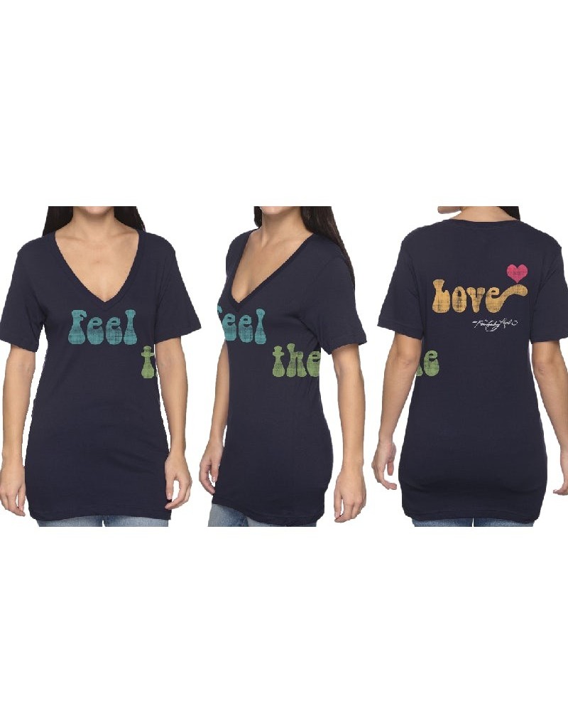 Kimberley Locke Unisex Deep V Neck Midnight Blue Tee $4.68 Shirts