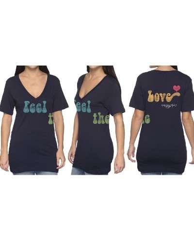 Kimberley Locke Unisex Deep V Neck Midnight Blue Tee $4.68 Shirts