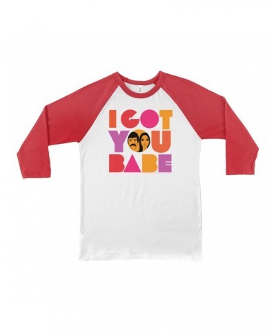 Sonny & Cher 3/4 Sleeve Baseball Tee | I Got You Babe Bright Logo Image Shirt $7.76 Shirts