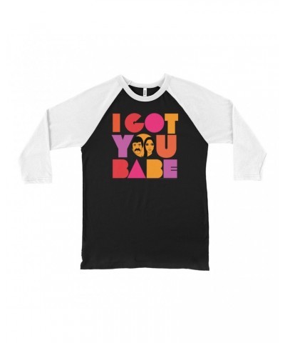 Sonny & Cher 3/4 Sleeve Baseball Tee | I Got You Babe Bright Logo Image Shirt $7.76 Shirts