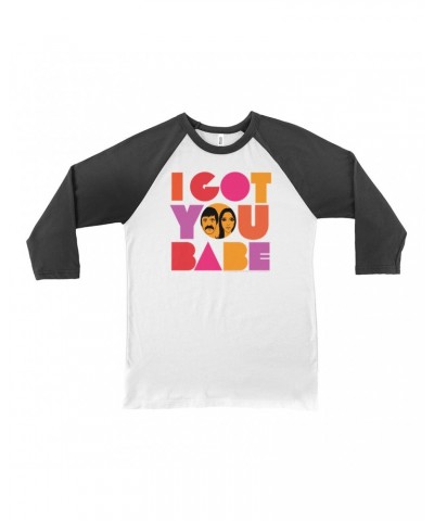 Sonny & Cher 3/4 Sleeve Baseball Tee | I Got You Babe Bright Logo Image Shirt $7.76 Shirts