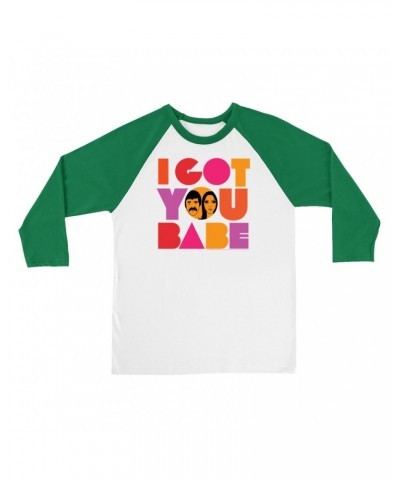 Sonny & Cher 3/4 Sleeve Baseball Tee | I Got You Babe Bright Logo Image Shirt $7.76 Shirts