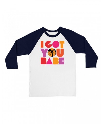 Sonny & Cher 3/4 Sleeve Baseball Tee | I Got You Babe Bright Logo Image Shirt $7.76 Shirts