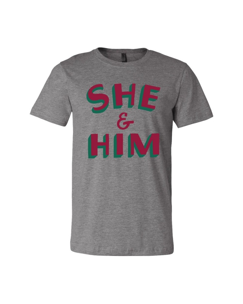 She & Him Unisex Grey Logo Tee $6.74 Shirts